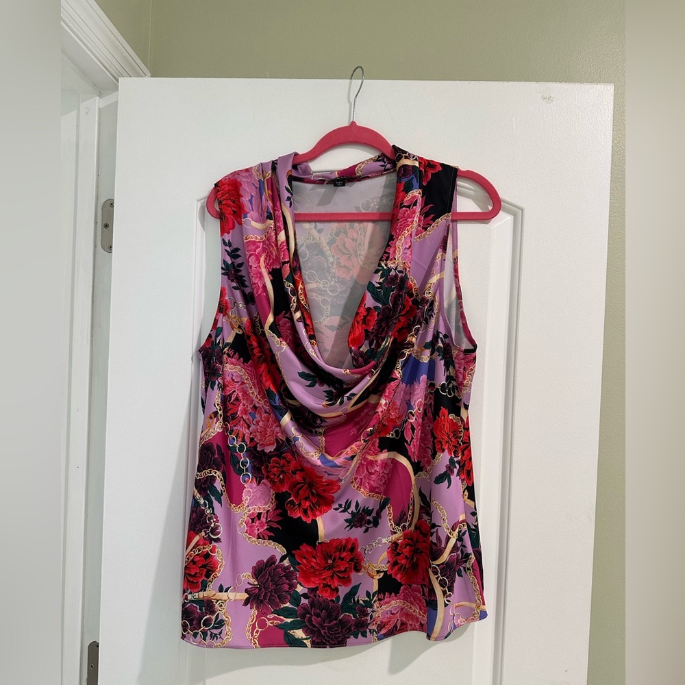 Boston Proper Multicolor Marilyn Cowl Neck Blouse